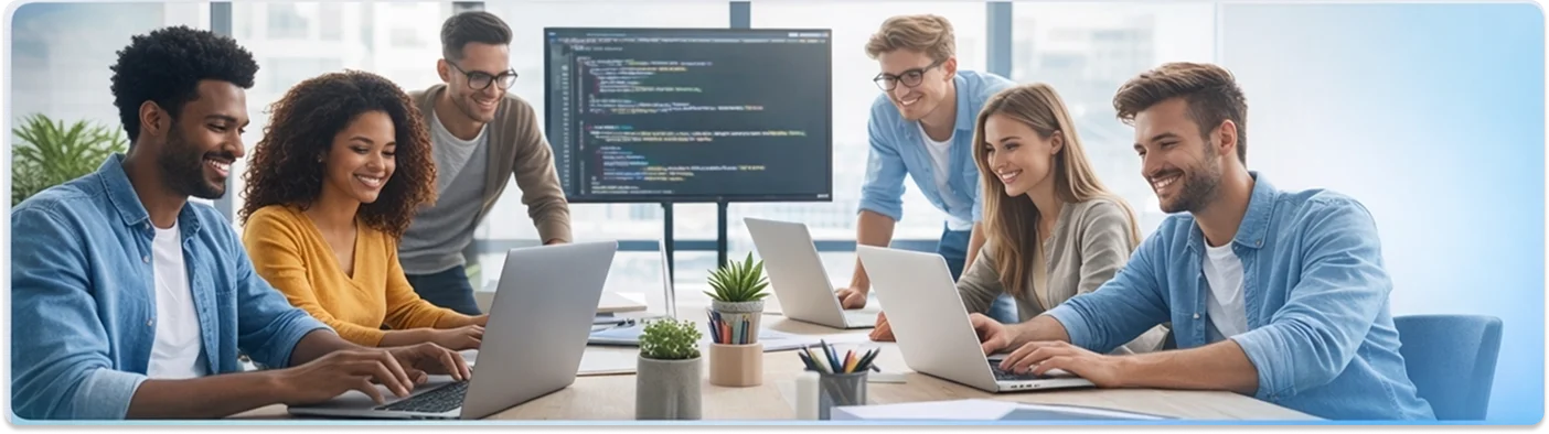 Students working together